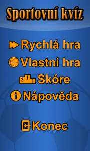 Sportovní kvíz - menu